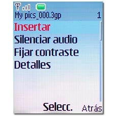 Vaya a Insertar y pulse la tecla de navegación.