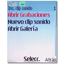 Vaya a Abrir Grabaciones y pulse la tecla de navegación.