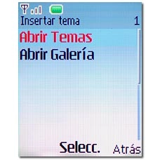 Vaya a Abrir Temas y pulse la tecla de navegación.