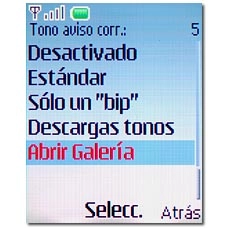 Si selecciona Abrir Galería: