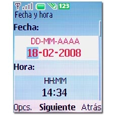 Vaya a Fecha e introduzca la fecha y el año.