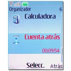 Vaya a Cuenta atrás y pulse la tecla de navegación.