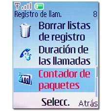 Vaya a Contador de paquetes y pulse la tecla de navegación.
