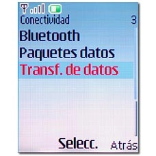 Vaya a Transf. de datos y pulse la tecla de navegación.
