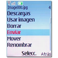 Vaya a Enviar y pulse la tecla de navegación.