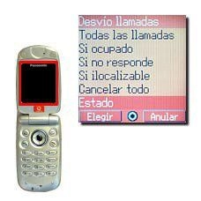 Elija Estado y pulse la Tecla de navegación.Se envía la petición y después de unos instantes aparece el estado de los desvíos en la pantalla.