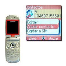 Elija Añadir contacto y pulse la Tecla de navegación.