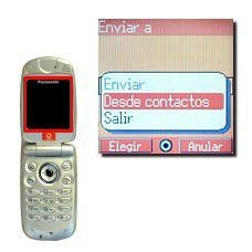 Vaya a Desde contactos y pulse la Tecla de navegación.
