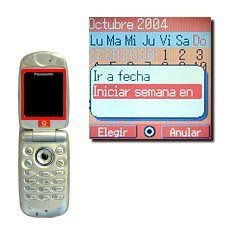 Elija Iniciar semana en y pulse la Tecla de navegación.