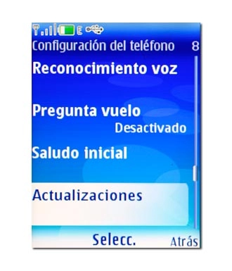 Vaya a Actualizaciones y pulse la tecla de navegación.
