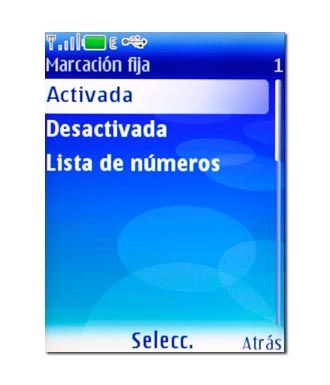Elija Activada o Desactivada y pulse la tecla de navegación.