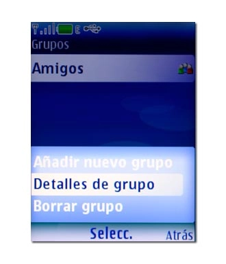 Vaya a Detalles de grupo y pulse la tecla de navegación.