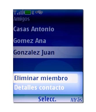 Vaya a Eliminar miembro y pulse la tecla de navegación.