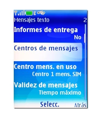 Vaya a Centros de mensajes y pulse la tecla de navegación.