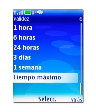 Vaya a Tiempo máximo y pulse la tecla de navegación.