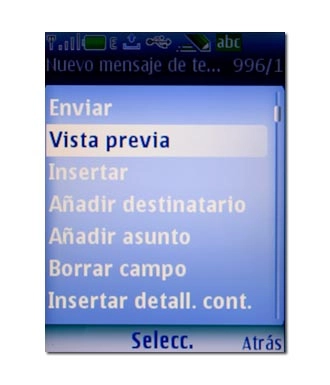 Vaya a Vista previa y pulse la tecla de navegación.