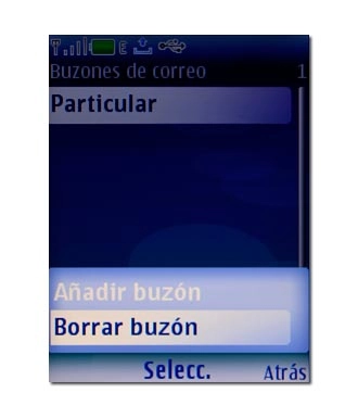 Vaya a Borrar buzón y pulse la tecla de navegación.