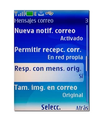 Vaya a Resp. con mens. orig. y pulse la tecla de navegación.