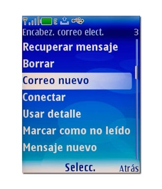 Vaya a Correo nuevo y pulse la tecla de navegación.