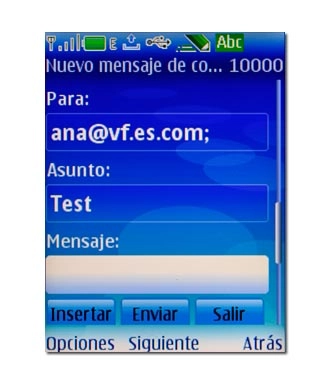 Vaya a Mensaje.Escriba el texto.