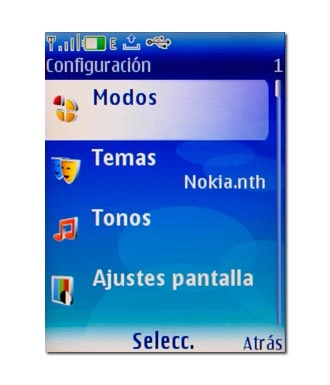 Vaya a Modos y pulse la tecla de navegación.