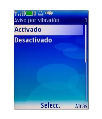Elija Activado o Desactivado y pulse la tecla de navegación.