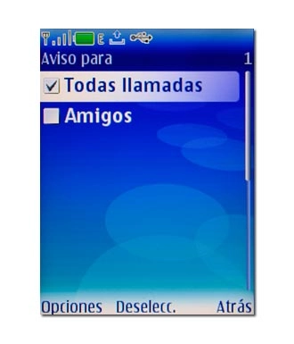 Cuando la casilla a la izquierda del grupo está marcada con una V, el grupo está seleccionado.