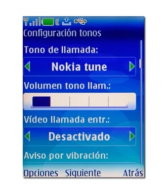 Vaya a Volumen tono llam..
