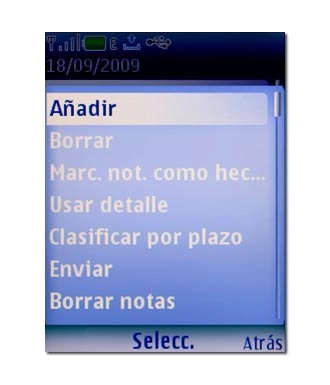Vaya a Añadir y pulse la tecla de navegación.