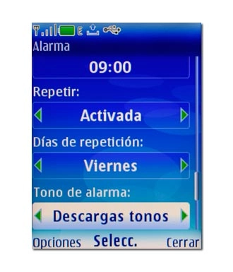 Si selecciona Descargas tonos:Siga las indicaciones de la pantalla para descargar el tono deseado.
