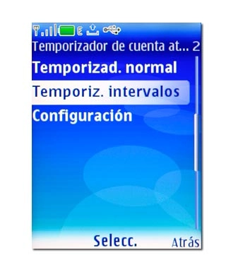 Vaya a Temporiz. intervalos y pulse la tecla de navegación.
