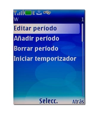 Para editar un tiempo o un nombre:Vaya a Editar período y pulse la tecla de navegación.Siga las indicaciones de la pantalla editar los datos deseados.