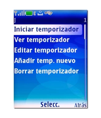 Vaya a Iniciar temporizador y pulse la tecla de navegación.