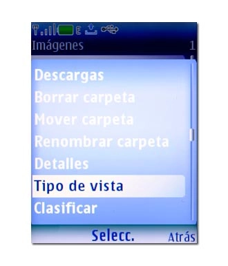 Vaya a Tipo de vista y pulse la tecla de navegación.