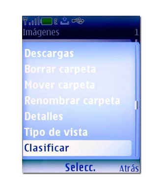 Vaya a Clasificar y pulse la tecla de navegación.