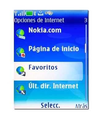 Para ir a un favorito:Vaya a Favoritos y pulse la tecla de navegación.