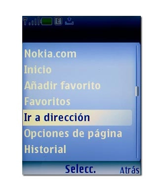 Vaya a Ir a dirección y pulse la tecla de navegación.
