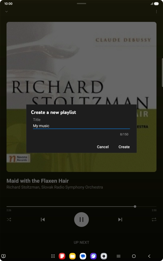 Key in a name for the playlist and press Create.
