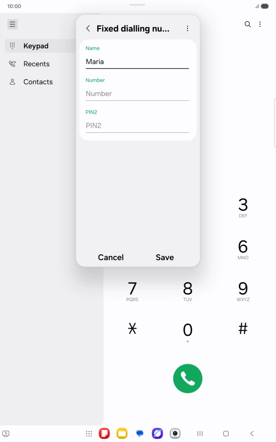 Press Number and key in the required phone number.