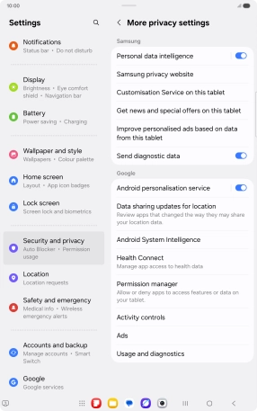 Press Permission manager.