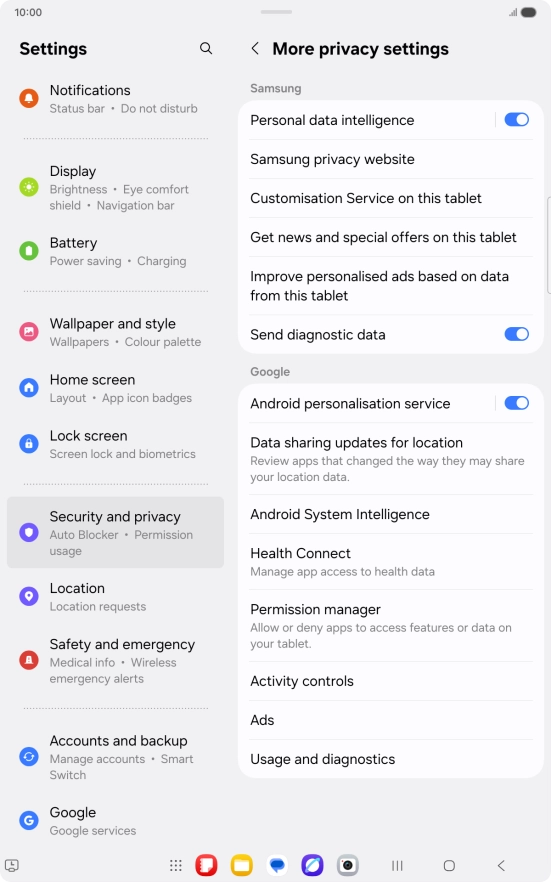 Press Permission manager.