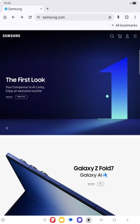 Press the menu icon.