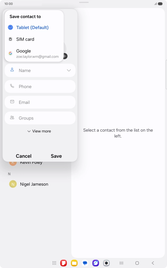Press the required Google account.