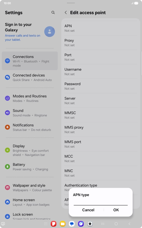 Key in mms and press OK.