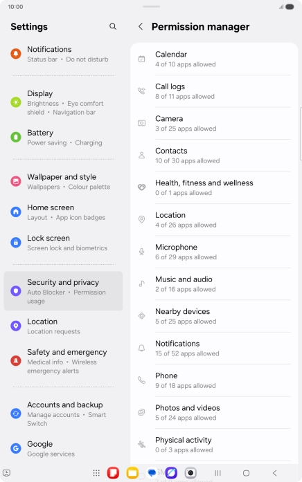 Press the required category.