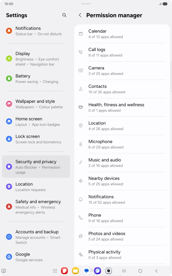 Press the required category.