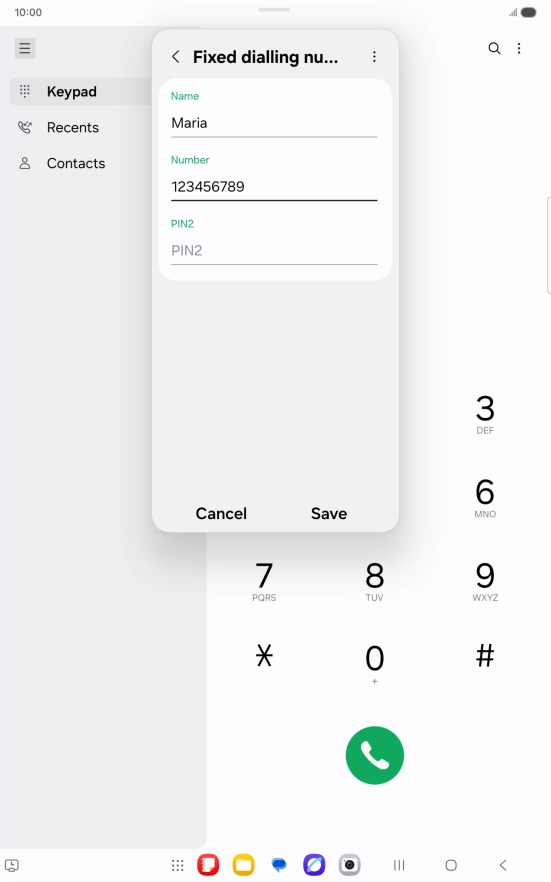 Press PIN2 and key in your PIN2. The default PIN2 is 1111.