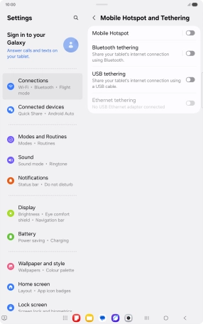Press Mobile Hotspot.
