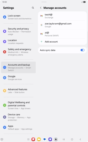 Press the required email account.