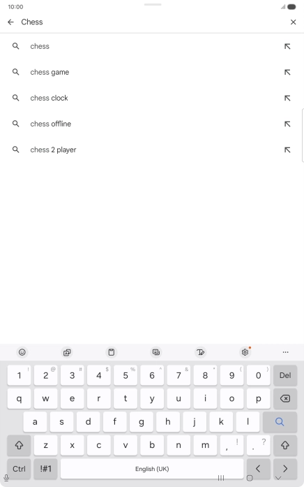 Key in the name or subject of the required app and press the search icon.
